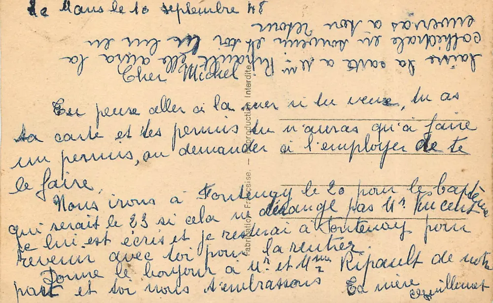 Le Mans — A Catedral de São Julião — Café Rantouche - Verso