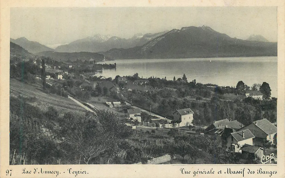 See Annecy - Veyrier — Allgemeine Ansicht und Massiv der Bauges — Cie des Arts Photomécaniques, Strasbourg-Schiltigheim - Vorderseite