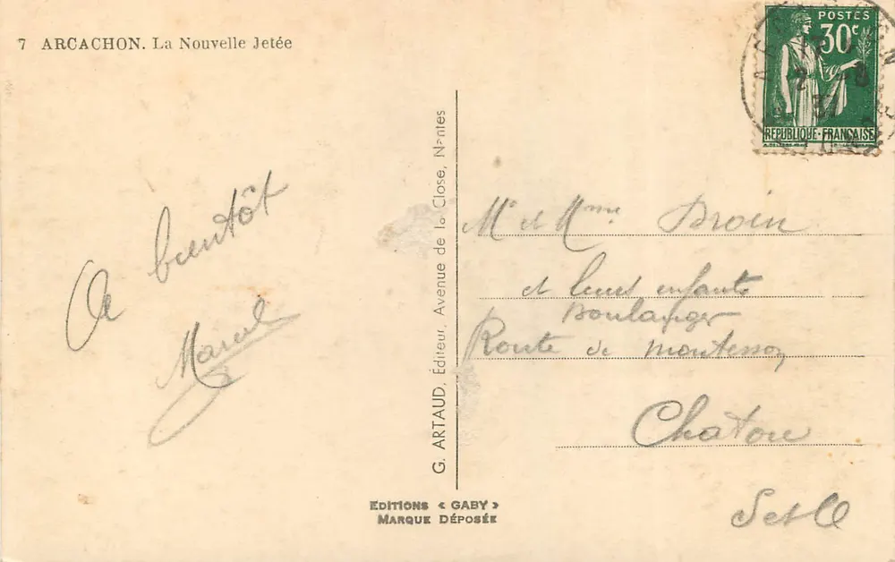 Arcachon — A Nova Dique — Éditions Gaby - Verso