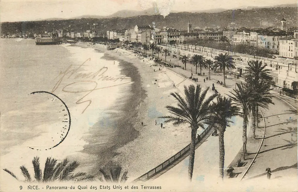 Nice - Panorama des Quais der USA und der Terrassen — Cz. Alste des Arts Photog. - Straßburg - Vorderseite