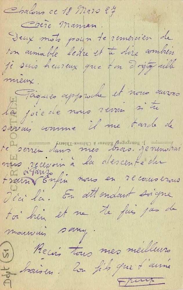 Chalons-sur-Marne — Fassade des Präfekturen aus dem Cours d'Ornesson — Edit. J.B. - Rückseite