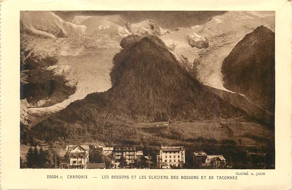 Chamonix — Les Bossons und die Gletscher von Les Bossons und Tacconnaz — Cliché A. Jaun - Vorderseite