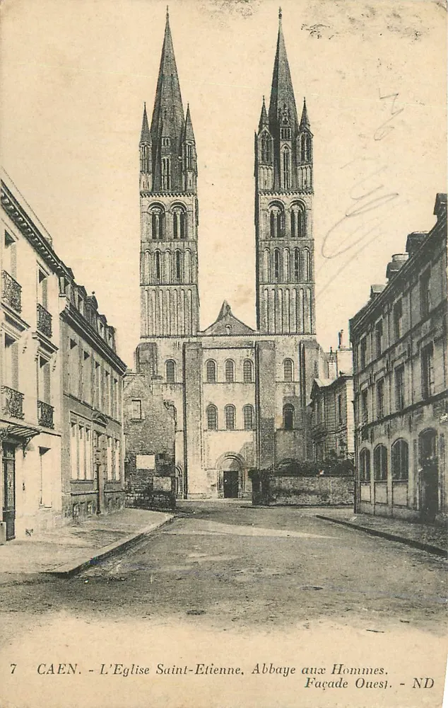 CAEN - Kirche Saint-Étienne, Abtei der Männer - Westfassade - ND - Vorderseite