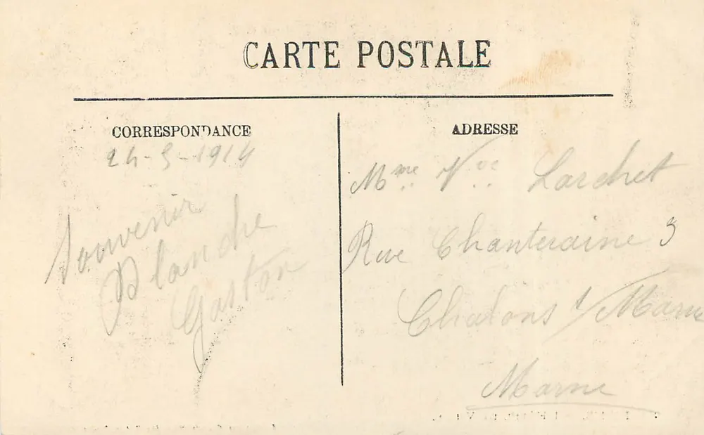 Reims — O Hotel de Ville — Edição dos Grandes Magazines Aux Sœurs de Charité - Verso