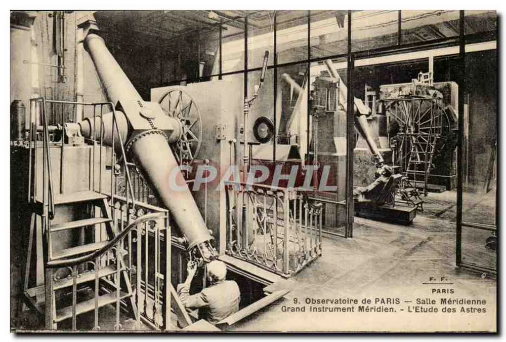 Observatorium von PARIS — Meridianraum — Großes Meridianinstrument — Studie der Sterne - Vorderseite