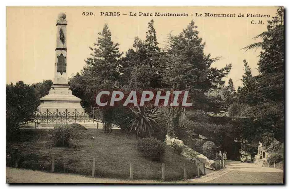 PARIS — Le Parc Montsouris — Le Monument de Flatters — C. M. — n° 520 - Recto