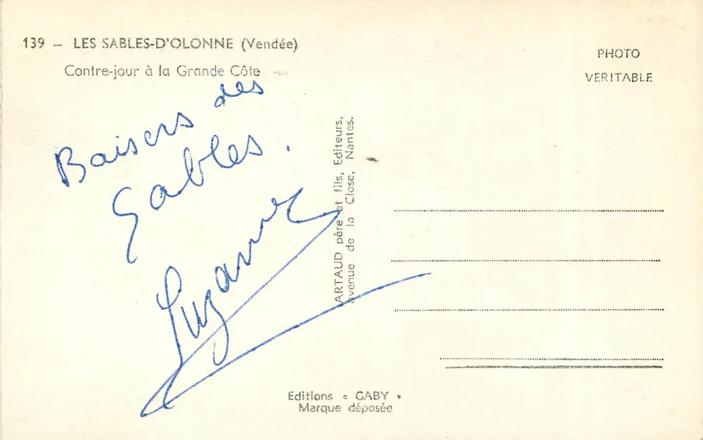 Les Sables-d'Olonne (Vendée) — Contre-jour à la Grande Côte — Éditions Gaby - Verso