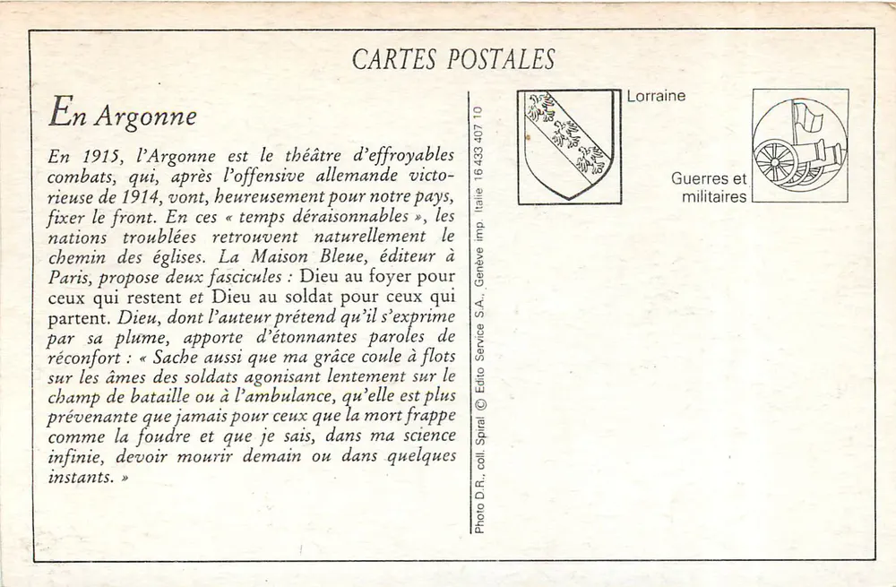 Die Feldmesse in der Forêt de l'Argonne — La Maison Bleue, Verlag in Paris - Rückseite