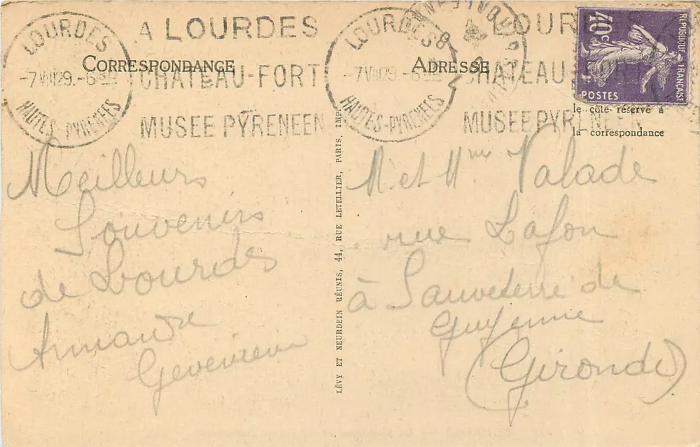 LOURDES — Die Basilika und die gekrönte Jungfrau — LL. — Nr. 1771 - Rückseite