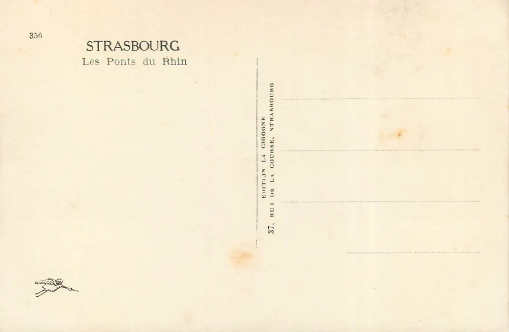 Strasbourg — Os Pontes do Reno — Édition La Cigogne, Strasbourg - Verso