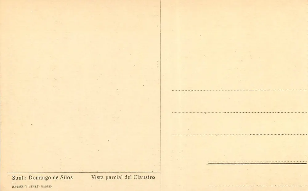 Santo Domingo de Silos — Vista parcial del Claustro — Hauser y Menet, Madrid - Verso