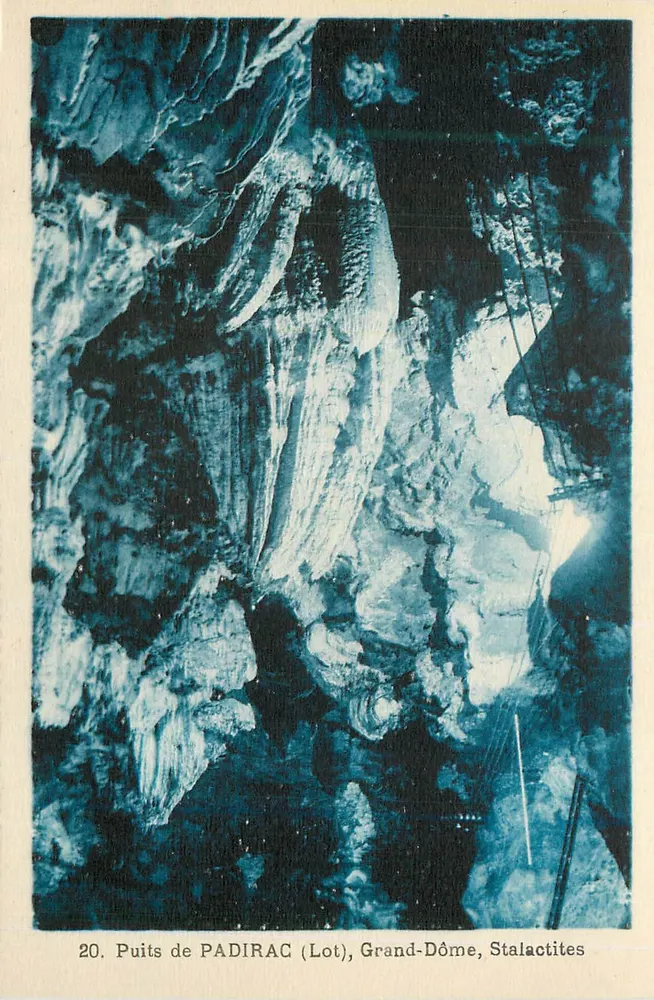 Puits de PADIRAC (Lot) — Grand-Dôme, Stalactites — série 20 - Recto