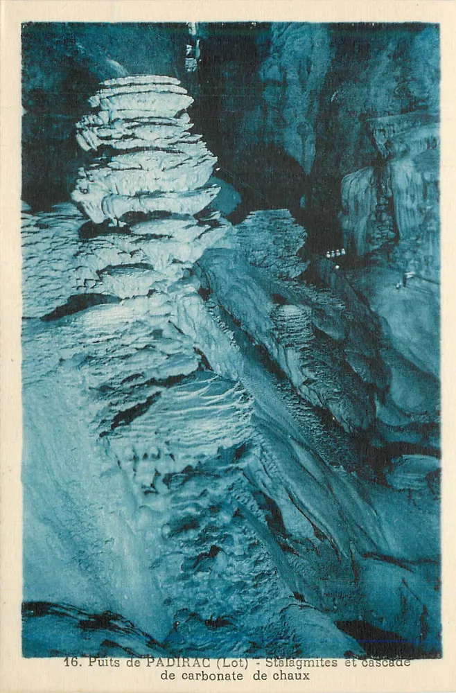 Quelle von PADIRAC (Lot) — Stalaktiten und Kalkcarbonat-Wasserfall — n°16 - Vorderseite
