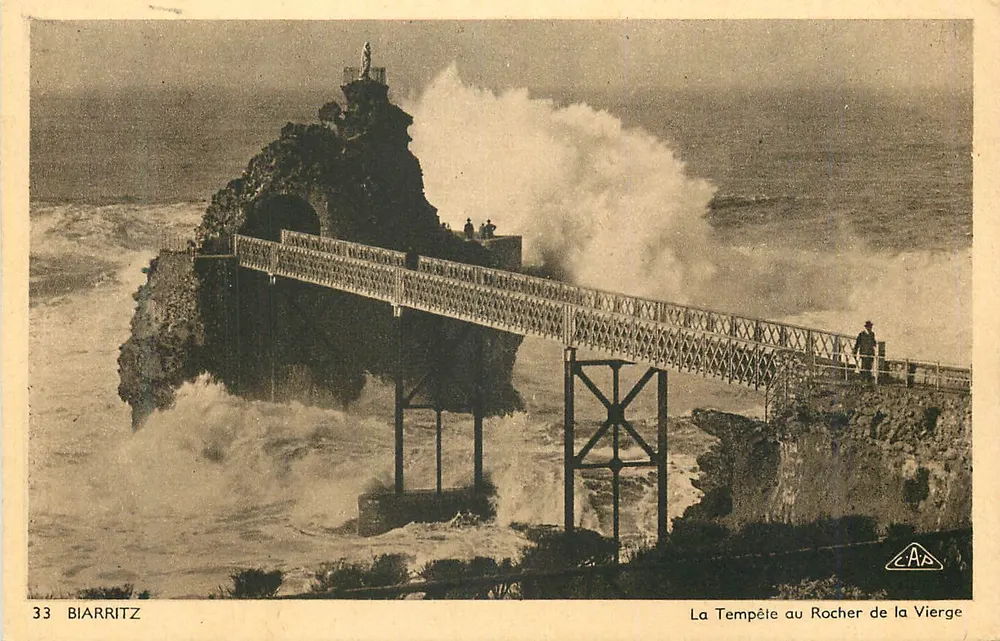 La Tempête au Rocher de la Vierge — Biarritz — Cie des Arts Photomécaniques - Recto