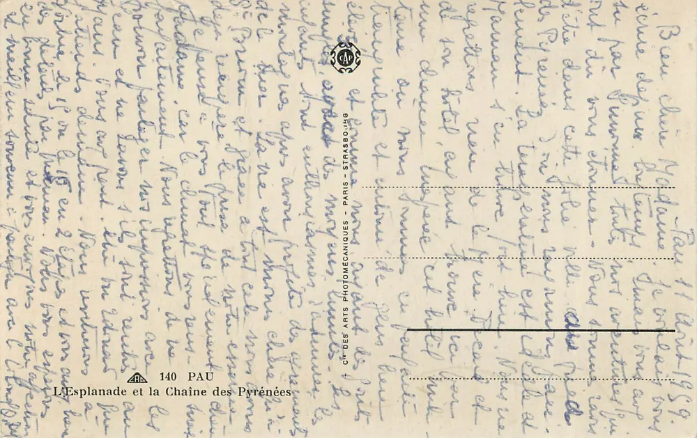 L'Esplanade et la Chaîne des Pyrénées — Pau — 140 - Verso
