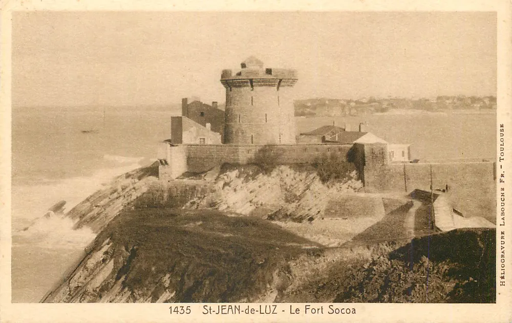 San Juan de Luz - El Fuerte Socoa — Héliogravure Labouche Fr. - Toulouse, n° 1435 - Anverso