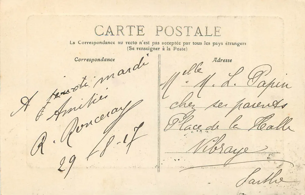 Dieppe — O Farol em um Dia de Tempestade — A. B. n°77 - Verso