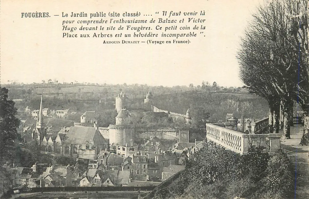 Fougères — Le Jardin public (site classé) — Ardoûin Dumazet — Voyage en France - Recto