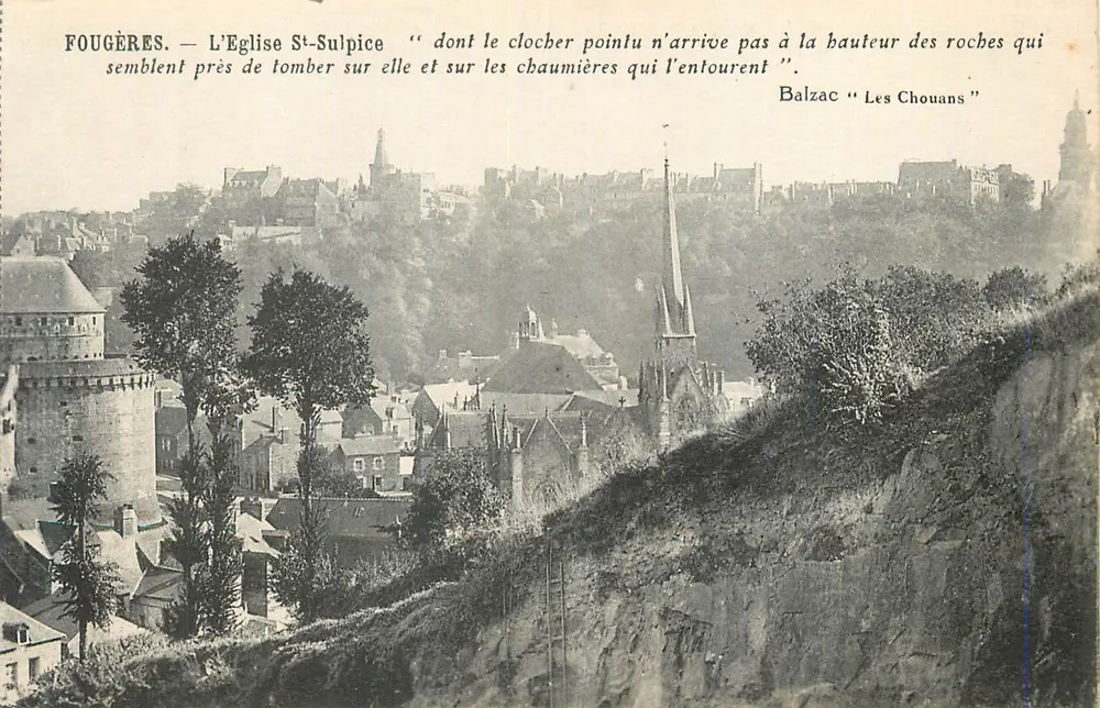 Fougères — A Igreja de São Sulpício — citação de Balzac « Les Chouans » - Frente