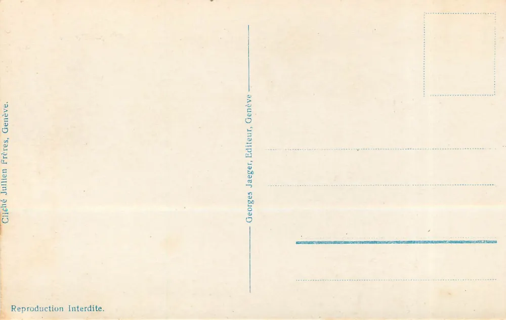 Genf. Pont du Mont-Blanc und Jle J.J. Rousseau — n° 3017 — Verlag J.J. Rousseau - Rückseite