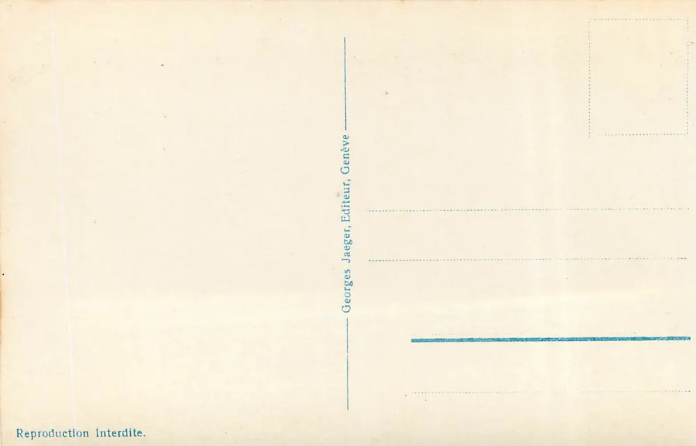 Genf, Brücke Mont-Blanc und Insel J. Rousseau — Georges Jaeger, Verlag Genf, Nr. 3403 - Rückseite
