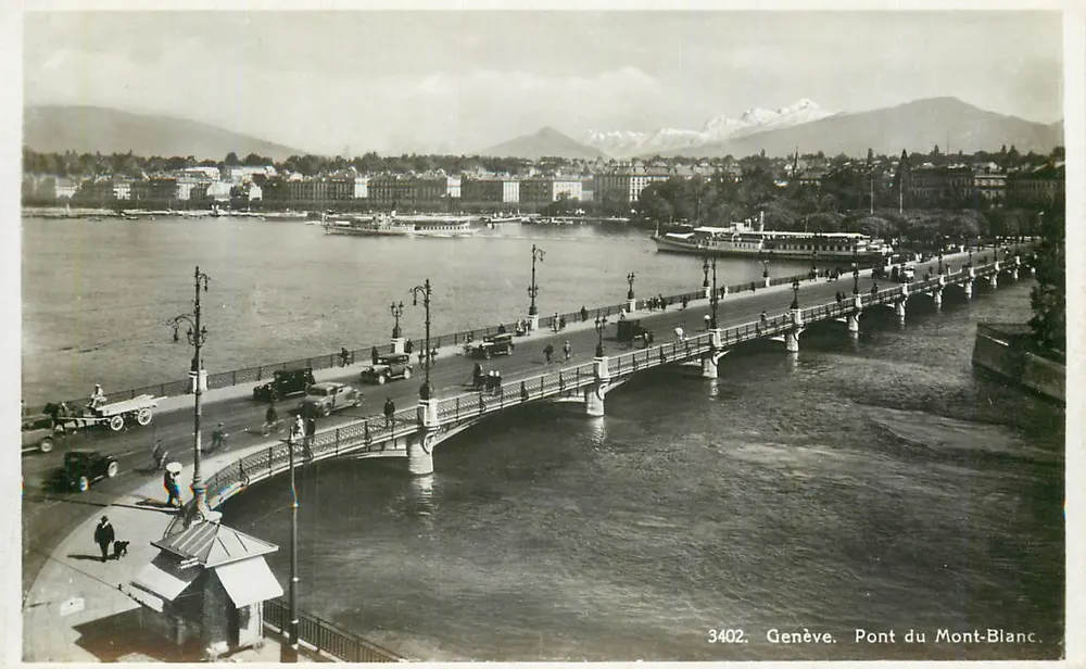 Genebra — Ponte do Mont-Blanc — Georges Jaeger, n°3402 - Frente