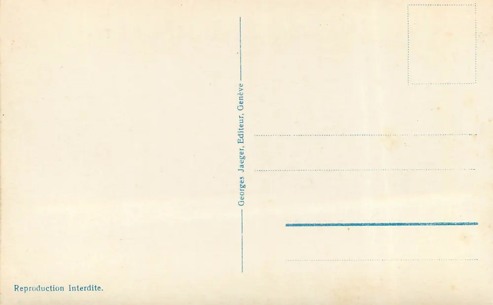 Genève. Monument Brunswick et Quai du Mont-Blanc — Georges Jaeger, éditeur, n° 3031 - Verso
