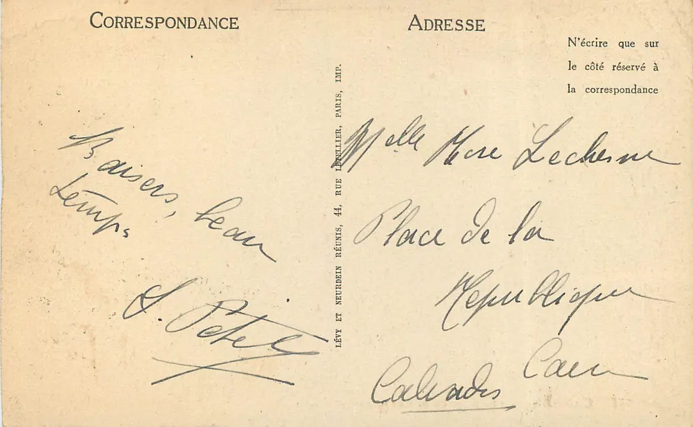 CANNES — Vue prise de la Californie — Éditeur Lévy et Neurdein Réunis, n° 261 - Verso