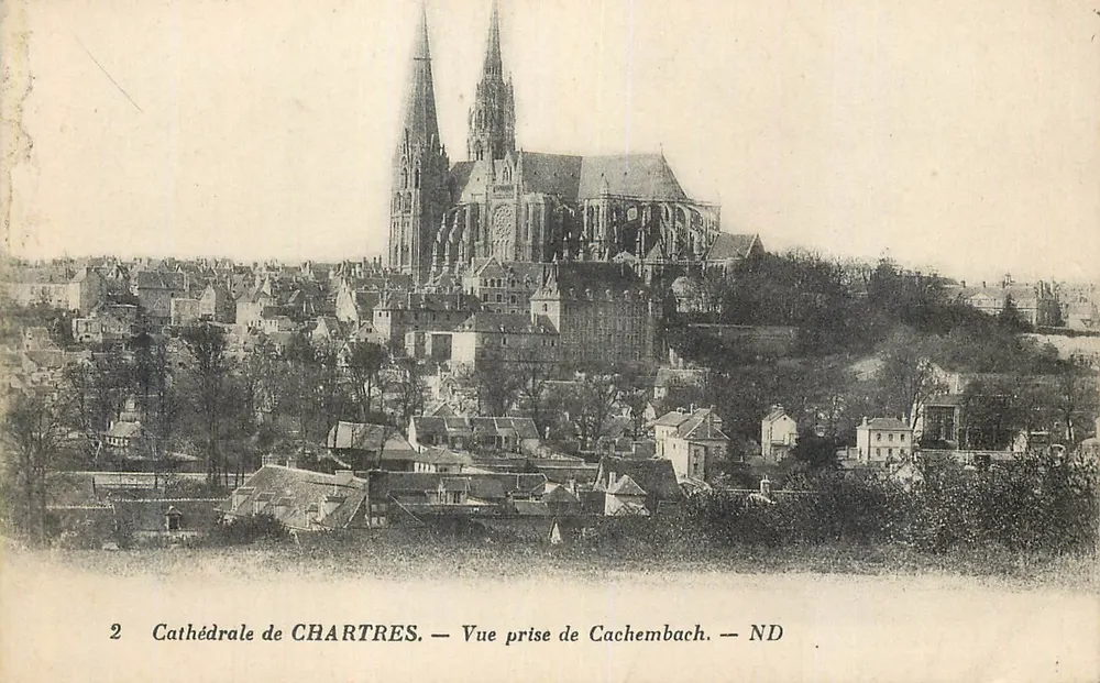 Katedra w Chartres — Widok z Cachembach — ND - Awers