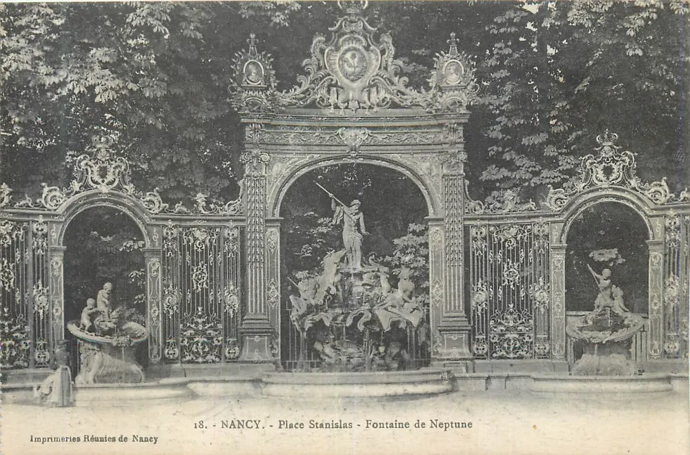 NANCY - Praça Stanislas - Fonte de Netuno — Imprentas Reunidas de Nancy, n°18 - Frente