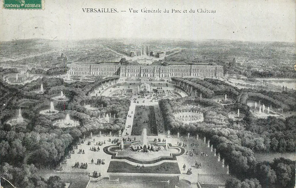 Versailles — Vue Générale du Parc et du Château — République Française - Recto