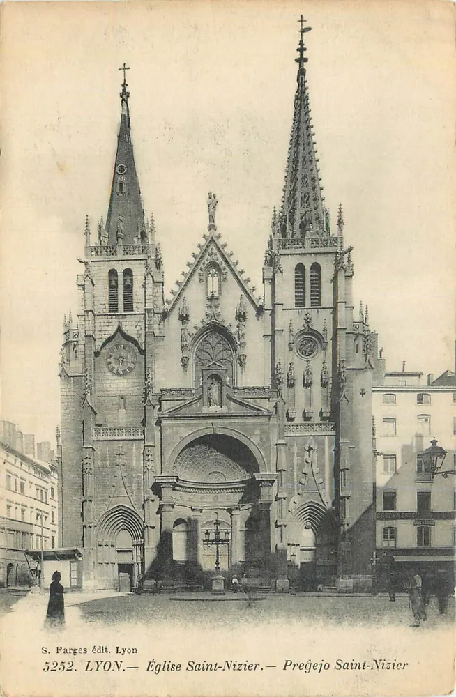 Igreja de São Nizier — Lyon — S. Farges édit. Lyon n°5252 - Frente