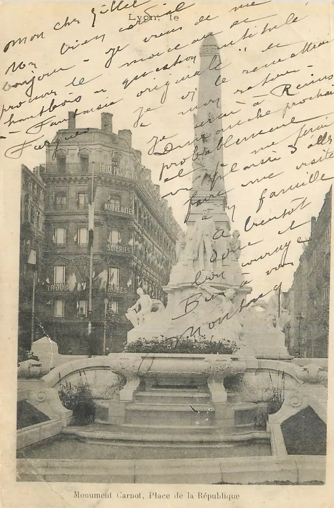 Monumento Carnot, Place de la République — Lyon — editor não identificado - Frente