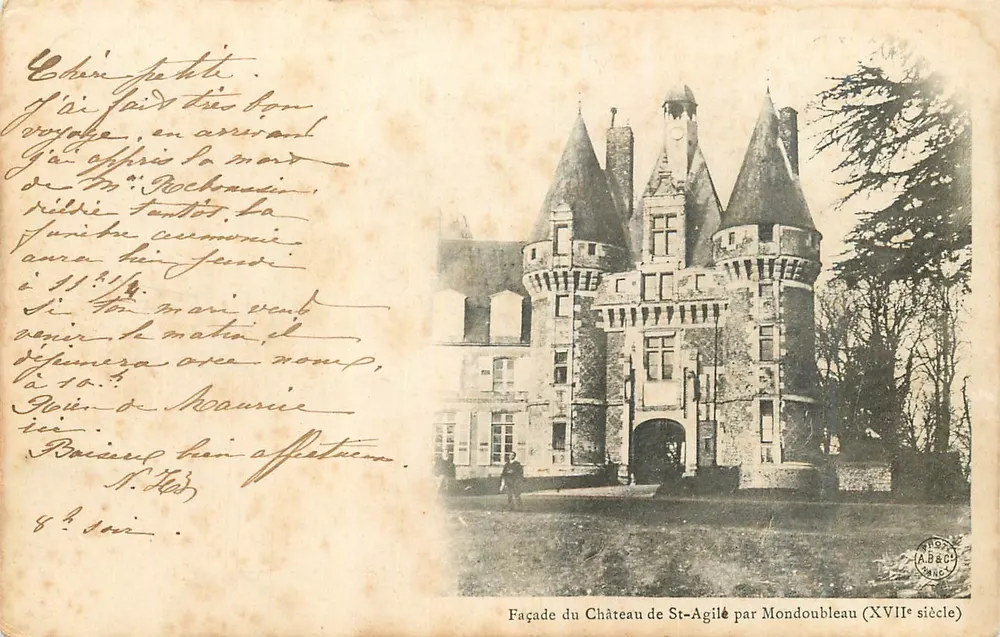 Façade du Château de St-Agile par Mondoubleau (XVIIe siècle) — éditeur A.D.&C. — n° de série non visible - Recto