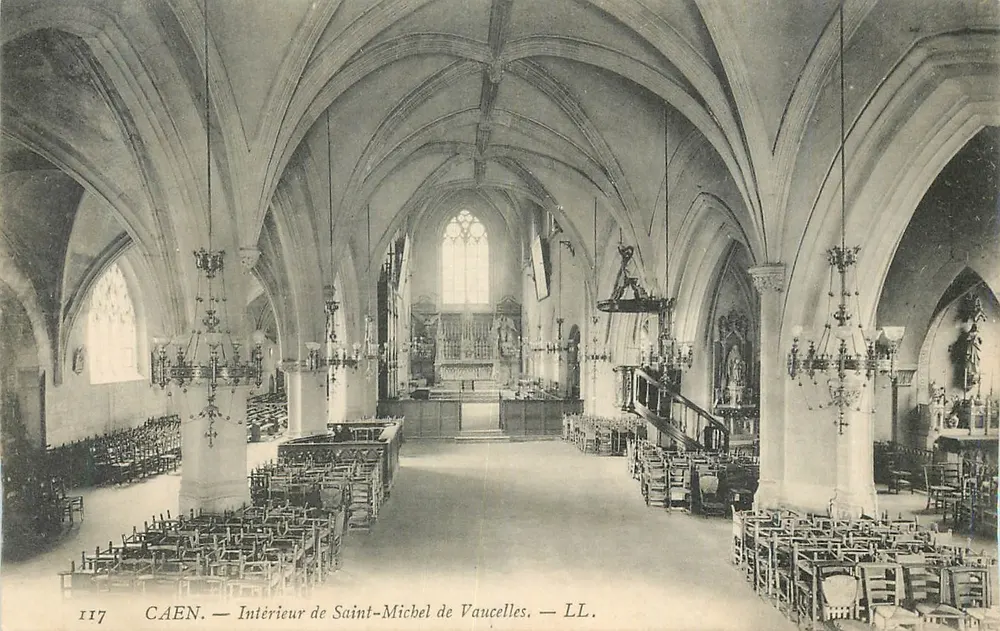 Interior de Saint-Michel de Vaucelles — CAEN — LL. — n° 117 - Frente