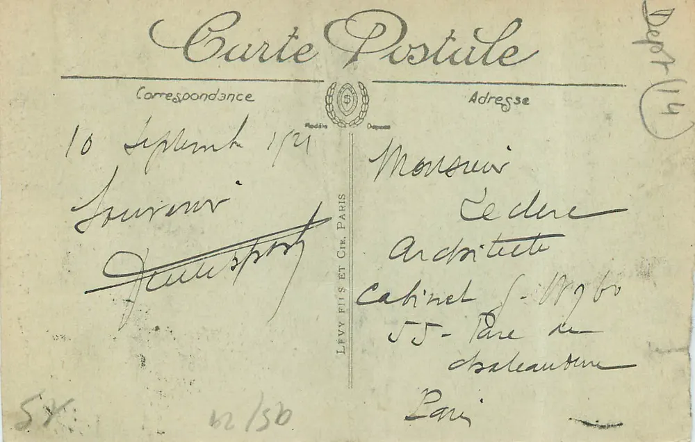 Trouville — Façade de l'Hôtel de Ville — LL. n° 328 - Verso