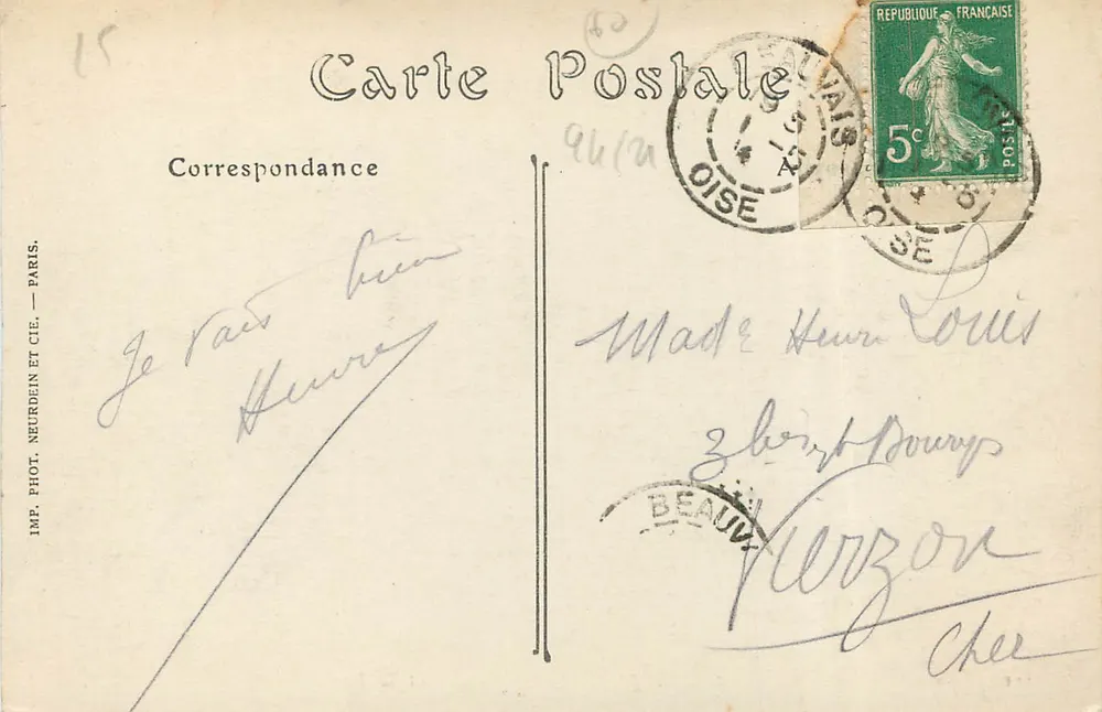 Beauvais — A Prefeitura e o Parque — ND. Fot. - Verso