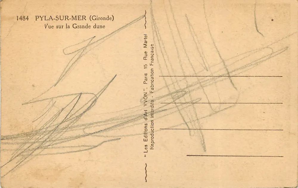 Pyla-sur-Mer — Blick auf die Grande Dune — Éditions d'Art YVON, Paris - Rückseite