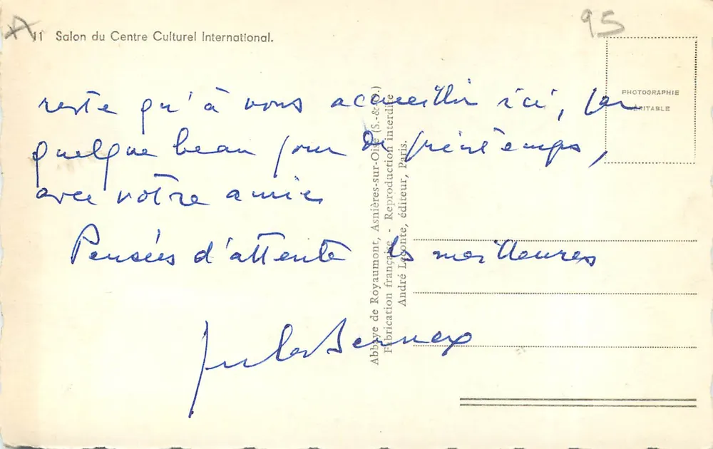 Salon du Centre Culturel International — Abbaye de Royaumont — André Léonie, éditeur - Verso