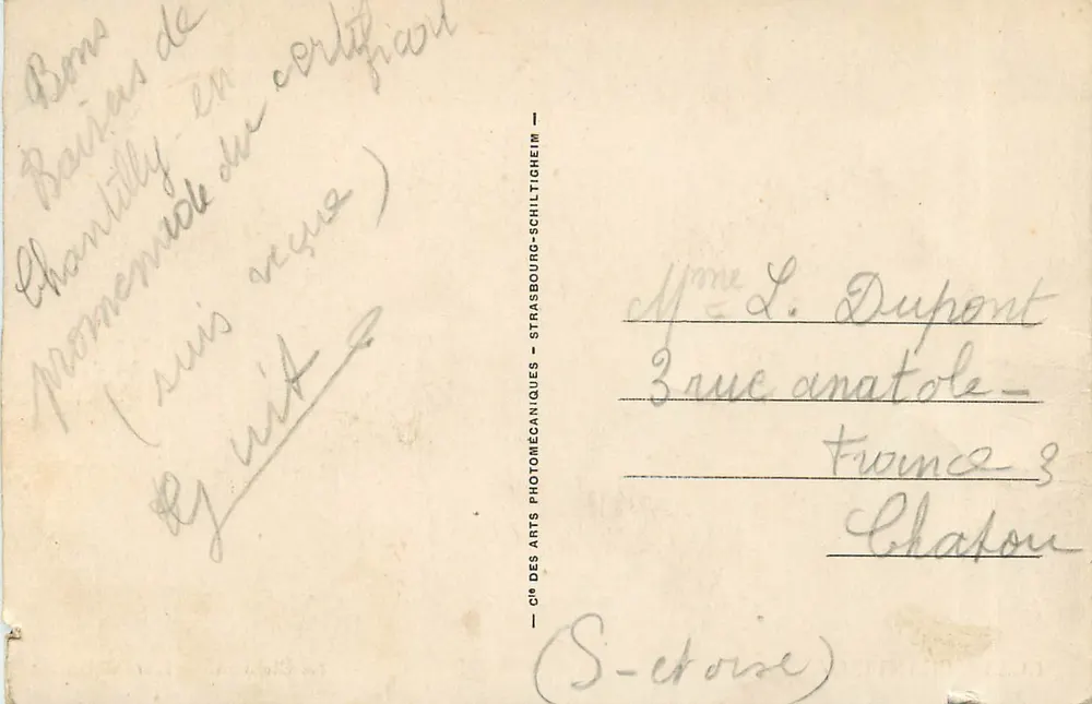 Chantilly — O Castelo — A Ilha do Amor — LL.23 - Verso