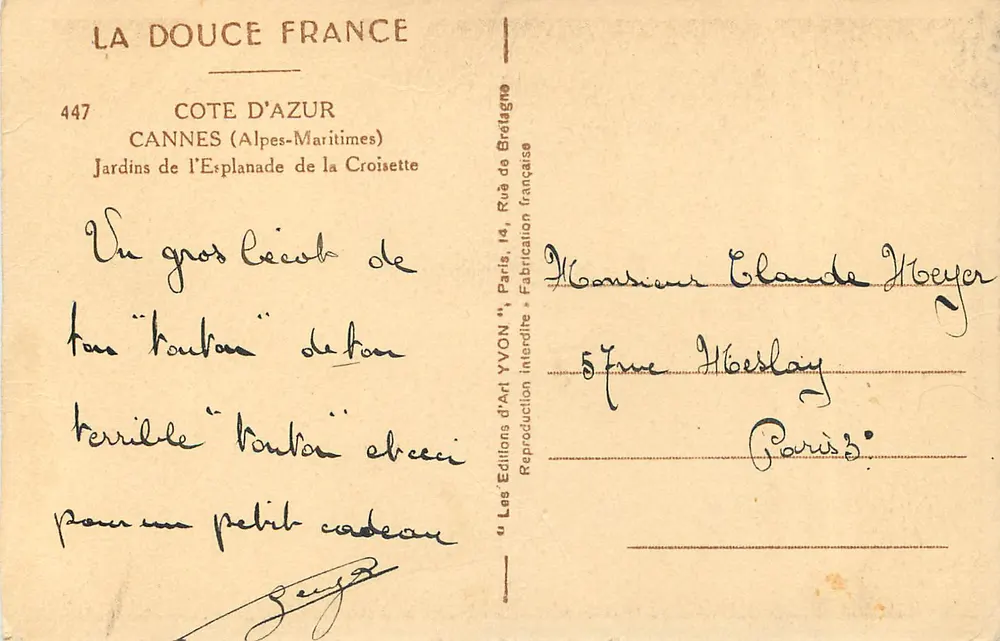 Cannes — Gärten der Esplanade de la Croisette — Éditions d'Art Yvon - Rückseite