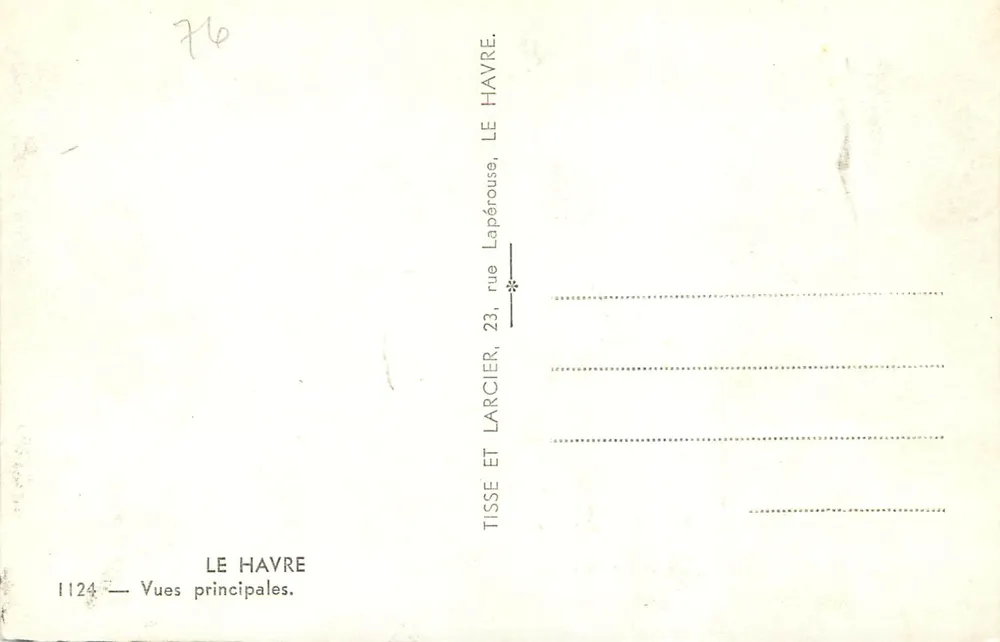 Le Havre — Vues principales — Tisse et Laracier - Verso