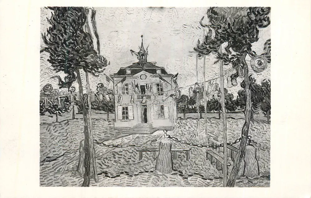 De gemeentehuis van Auvers — schilderij van Vincent van Gogh — uitgave Noïer - Voorkant
