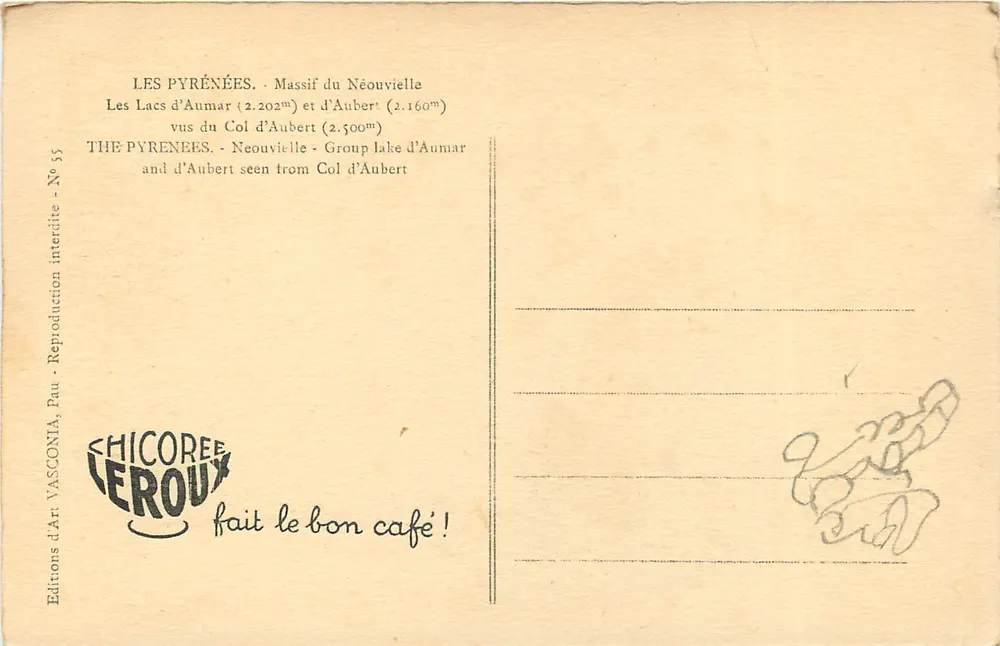 Lacs d'Aumar und d'Aubert — Massif du Néouvielle — Verlag Vasco, Nr. 55 - Rückseite