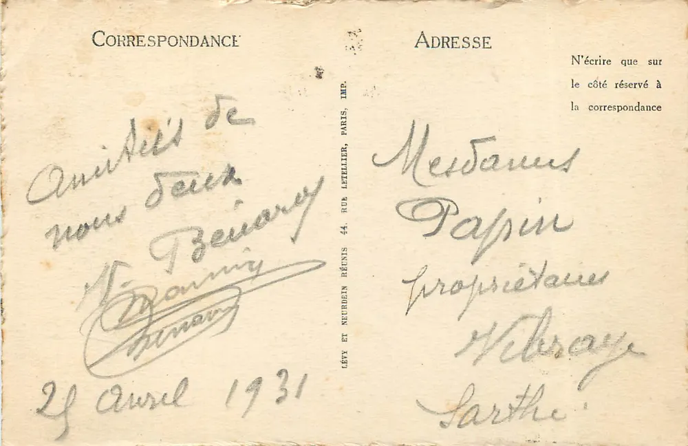 Vichy — Das Casino — Ein Stück der Terrasse — LL. - Rückseite