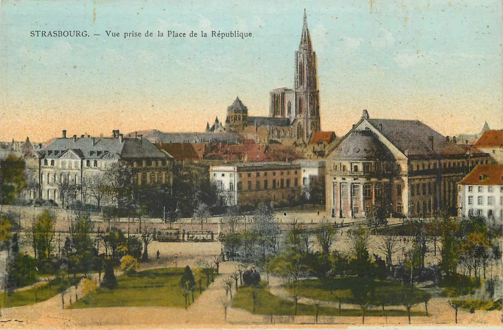 Straßburg — Ansicht vom Place de la République — Félix Luib, Verlag Straßburg - Vorderseite