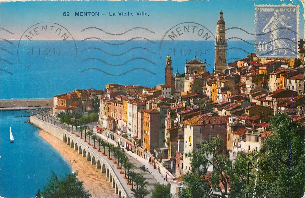 Menton — A Velha Cidade — Fotocromia A.D.I.A. Nice - Frente