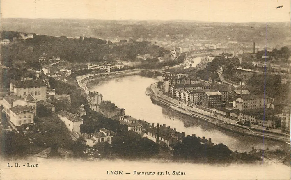 LYON — Panorama sobre a Saône — L. B. - Lyon - Frente