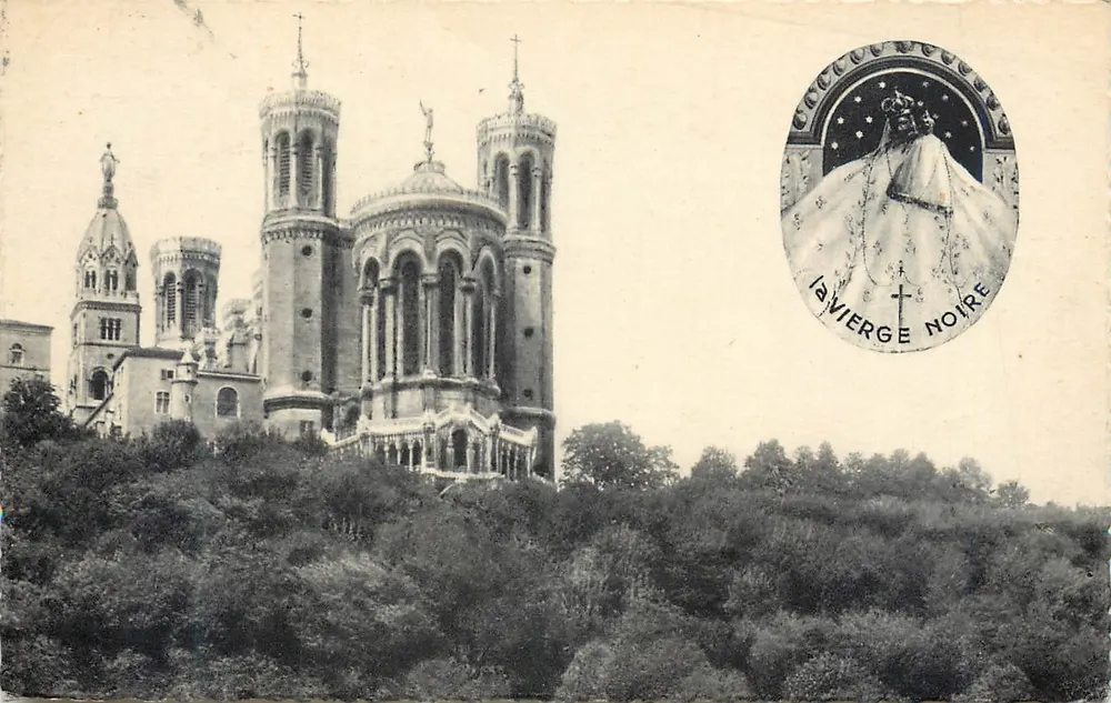 Basilique Notre-Dame de Fourvière — La Vierge Noire — Éditeur TROLLIET et Fils, Lyon - Recto