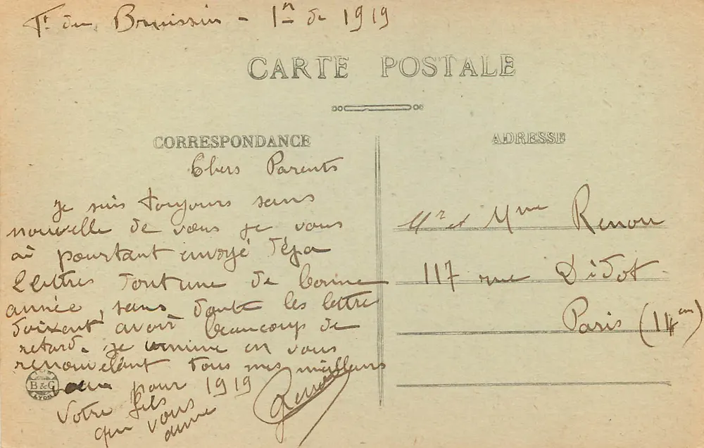 LYON — O Palácio da Bolsa — L.B. Lyon - Verso